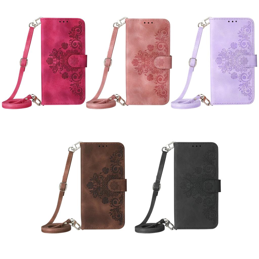 Crossbody Leather Wallet Case For iPhone 16 Pro Max 14 15 Plus 13 12 11 SE 2022 XR XS Cards Solt Strap Lanyard Book Bag Cover