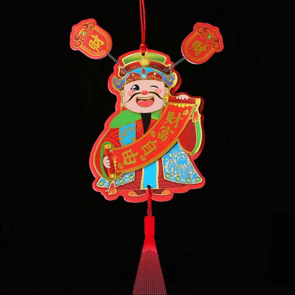 3D God of Wealth Fridge Stickers Hanging Spring Festival Door Sticker Kitchen