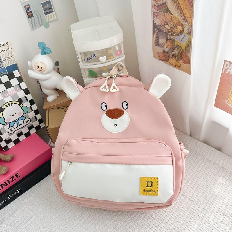 Bear Little Children Backpack Zipper Design Adjustable Shoulder Straps Schoolbag