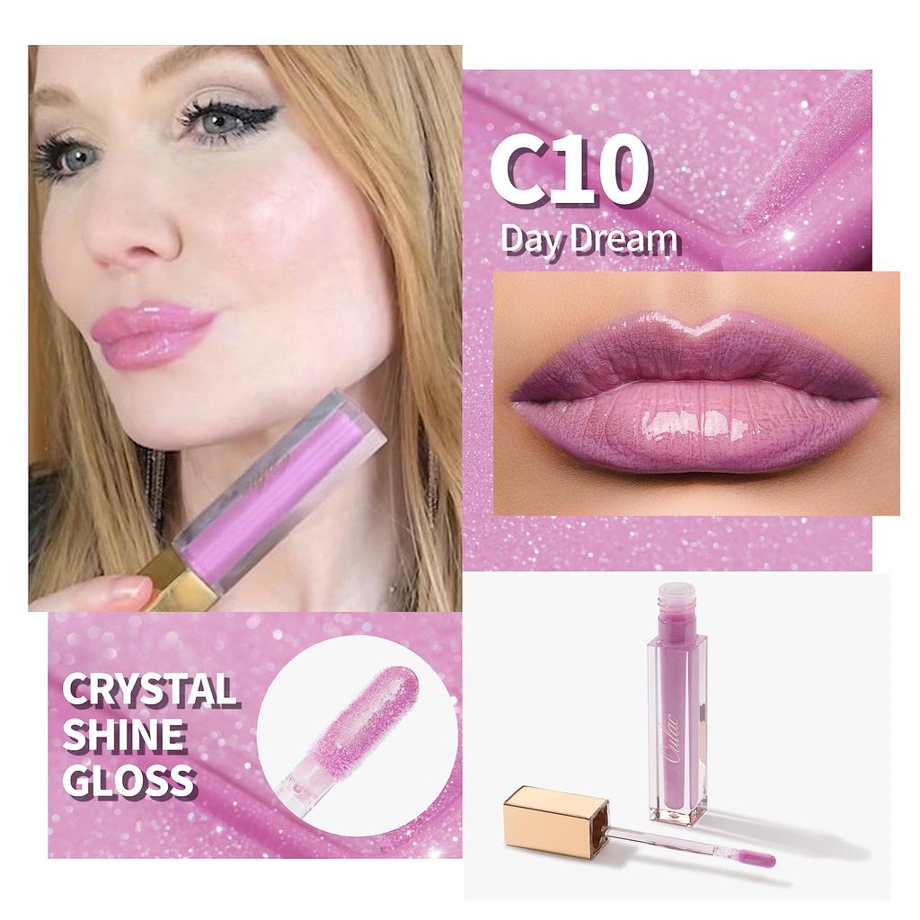 Oulac Purple Lip Gloss High-shine Moisturizing Lip Gloss Oil Liquid Lipstick Non-stick Cup Glitter Lipstick Lip Tint Reduce Fine Lines Lip Glaze Fo