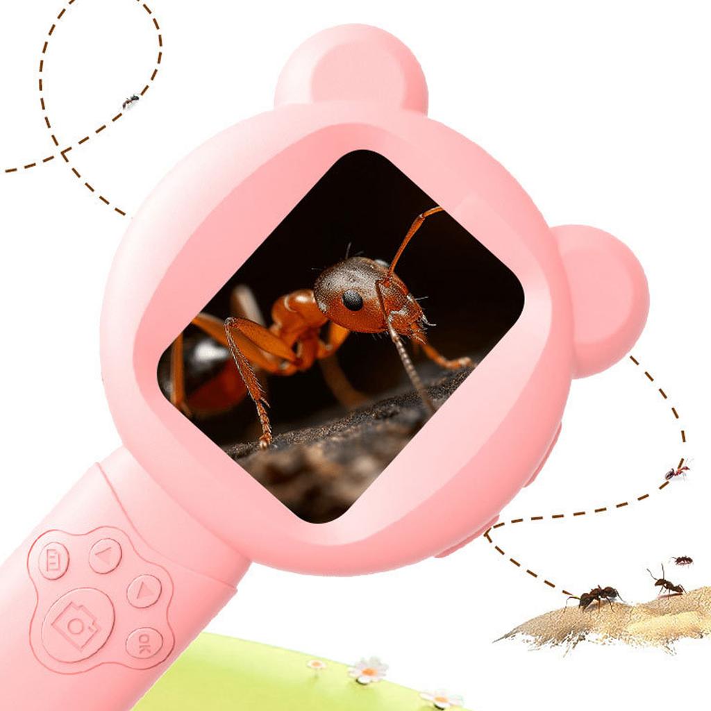 Kids Handheld Digital Microscope 2.8Inch Color Screen 200MP Camera LED Magnifying Tool For Educational Use