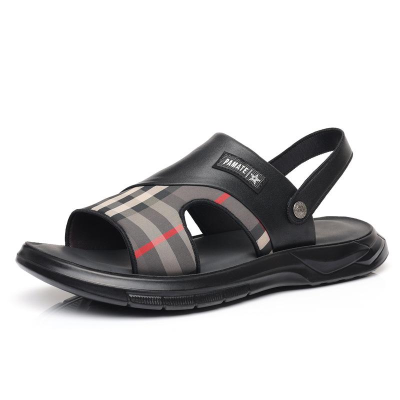 Sandals men's 2025 summer middle-aged and elderly breathable one-pedal dual-purpose shoes casual beach shoes 2025