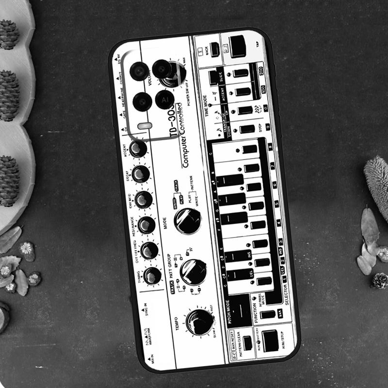Vintage Synth Synthesizer Phone Case For Oppo A40 A60 A80 A78 A98 A18 A38 A58 A74 A94 A54 A16 A76 A96 A15 A17 A77 A57S