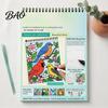 Spiral Bound Drawing Album Trace-By-Groove Guided Coloring Book, Clear Artistic Printing with 20 Decorative And Painting Set for Teens Scenes