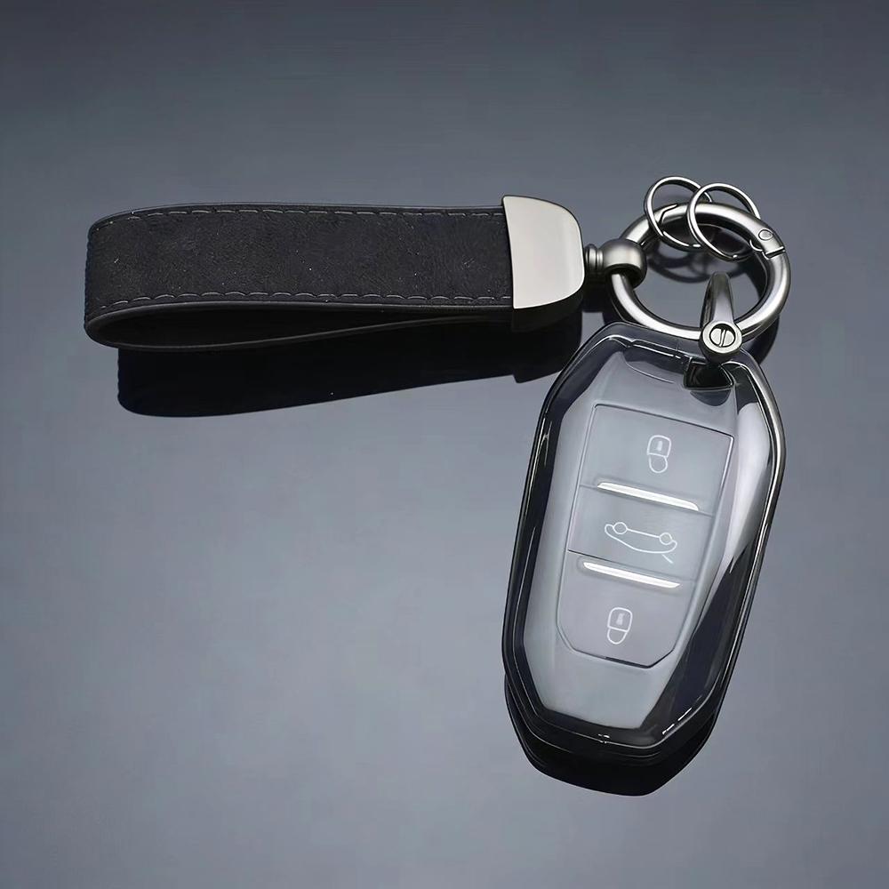 Transparent Car Key Case Cover for Peugeot 2008 3008 4008 5008 308 408 508 Citroen C1 C2 C4 C6 C3-XR Picasso Grand DS3 DS5