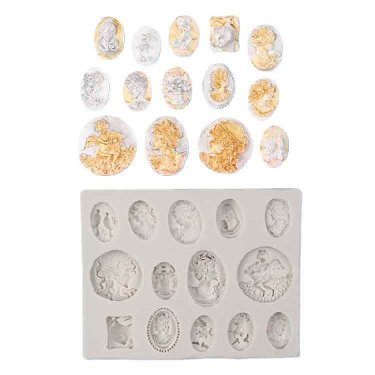 Artistic Silicone Embossing Mould Designed For Lady Portrait Details In Resin And Clay Art