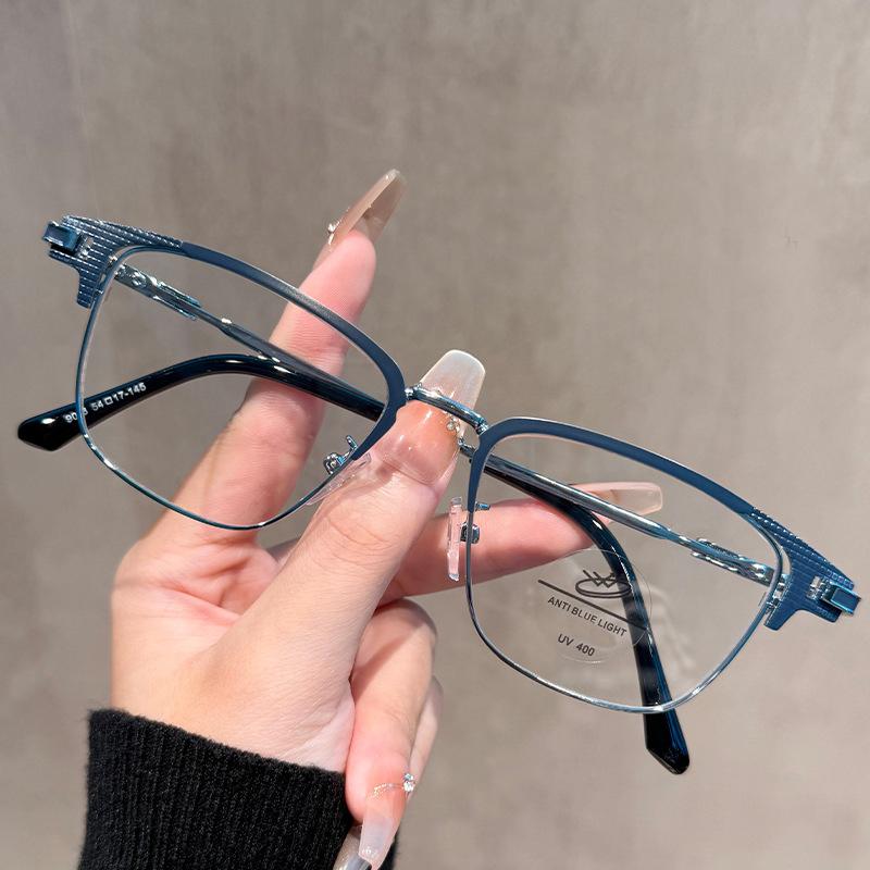 New Half-frame Glasses Myopia Glasses Frame Can Be Matched With Degree And Anti-blue Light MH9078