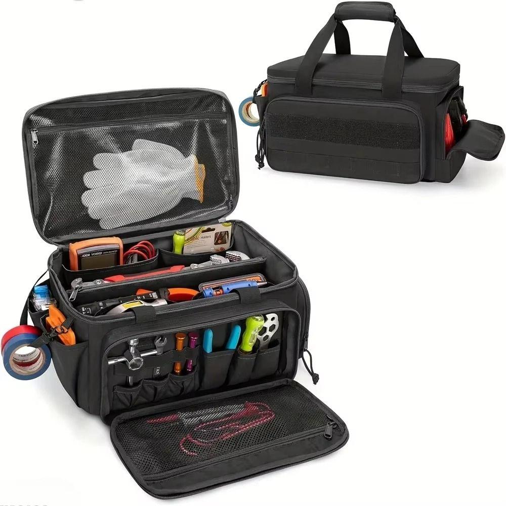 Large Capacity Tool Storage Bag Multiple Compartments Heavy Duty Bag  for Technician Work
