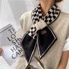 Checkerboard Cross Small Scarf for Women Korean Version  High End Warm and Versatile  Winter Fashionable Scarf Spring and Autumn Decorative Scarf