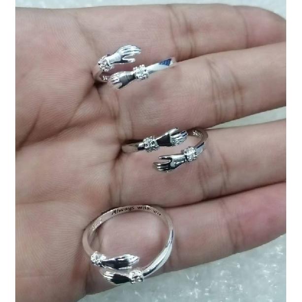 Love Hug Ringe, verstellbare Öffnung für Damen, silberfarben, modisch, größenverstellbar, kreative Accessoires