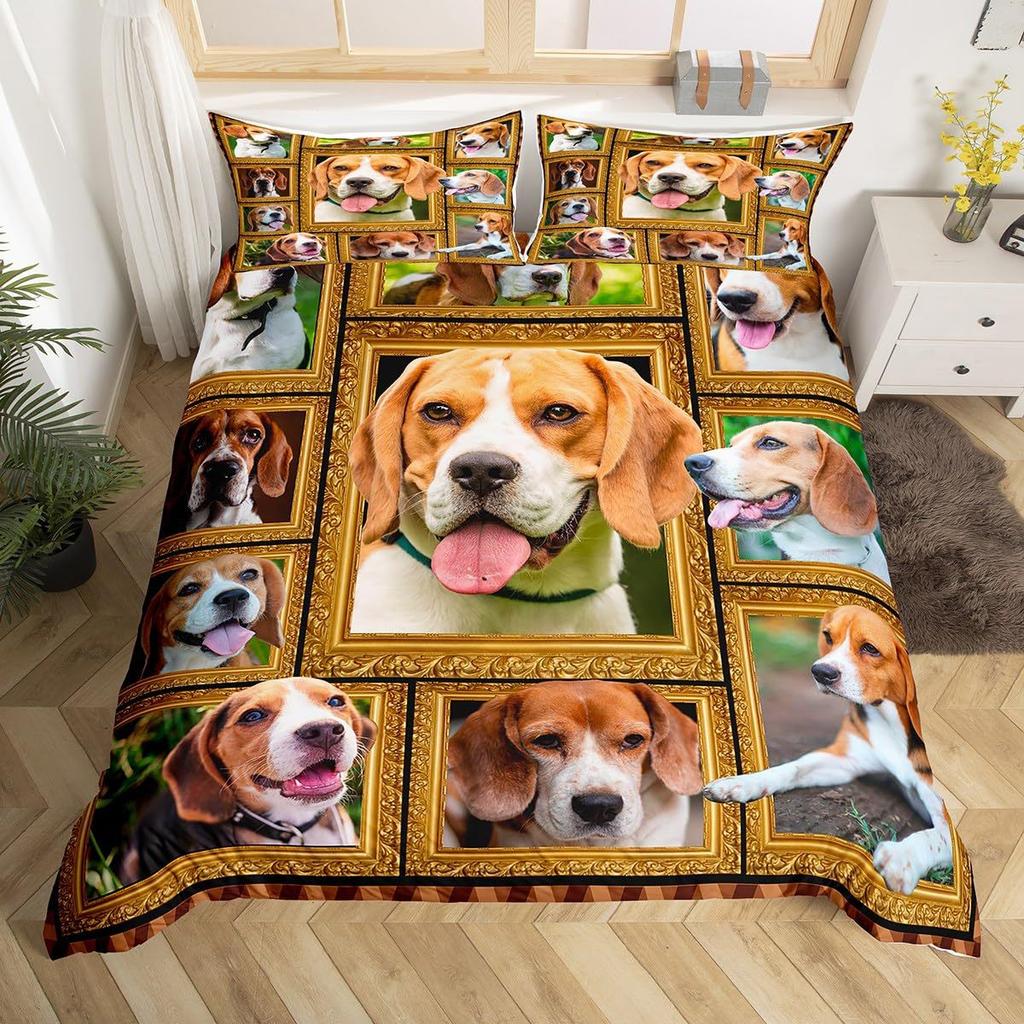 Dog Puppy Down Comforter Set Bedding Set 3-piece Cover Set