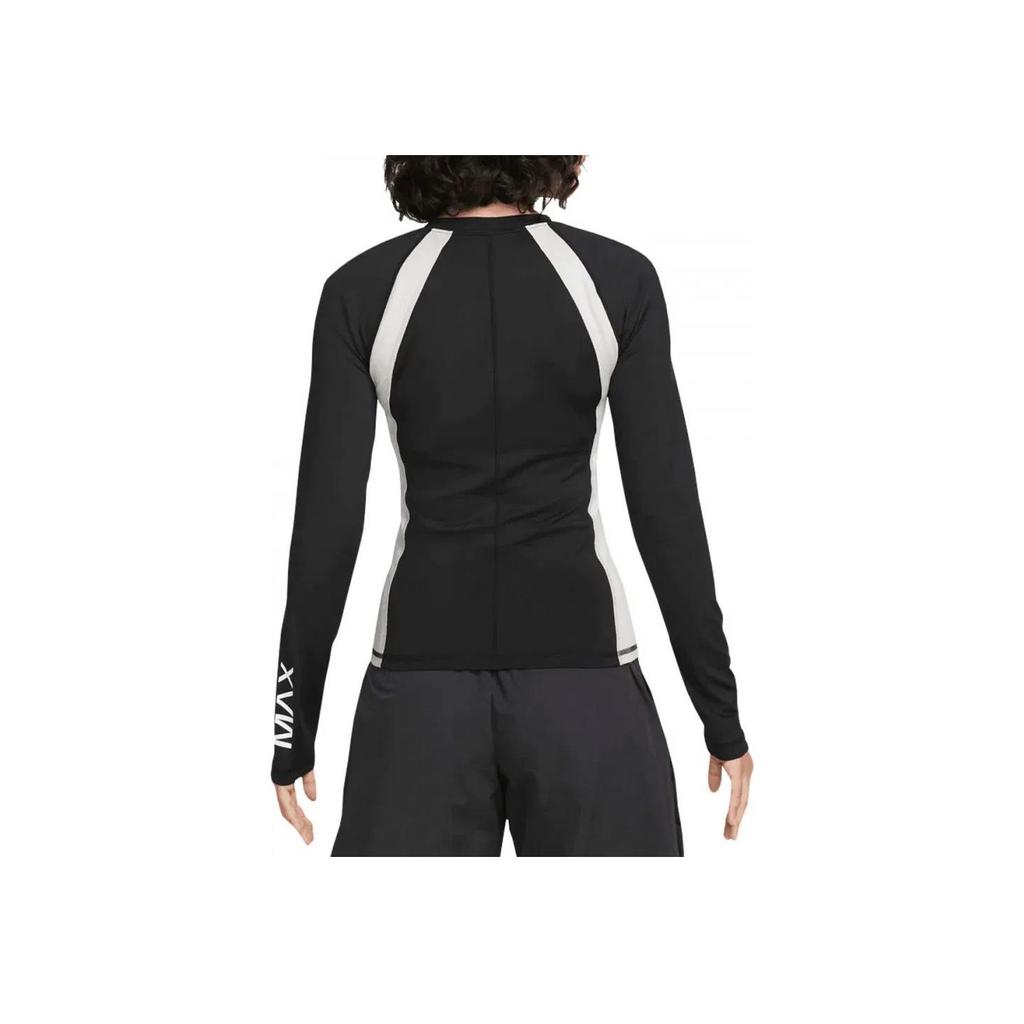 Nike Sportswear Color Block Logo Slim Fit Long Sleeve T-Shirt Women Tops Black DM6081-010