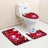 Christmas Bathroom Floor Mat Toilet Three-Piece Set