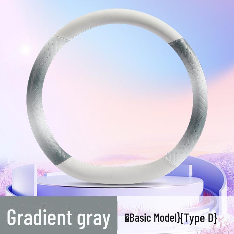 2024 Lenkradbezug aus Nappaleder mit Farbverlauf und Welpenmotiv in farbenfrohem Design