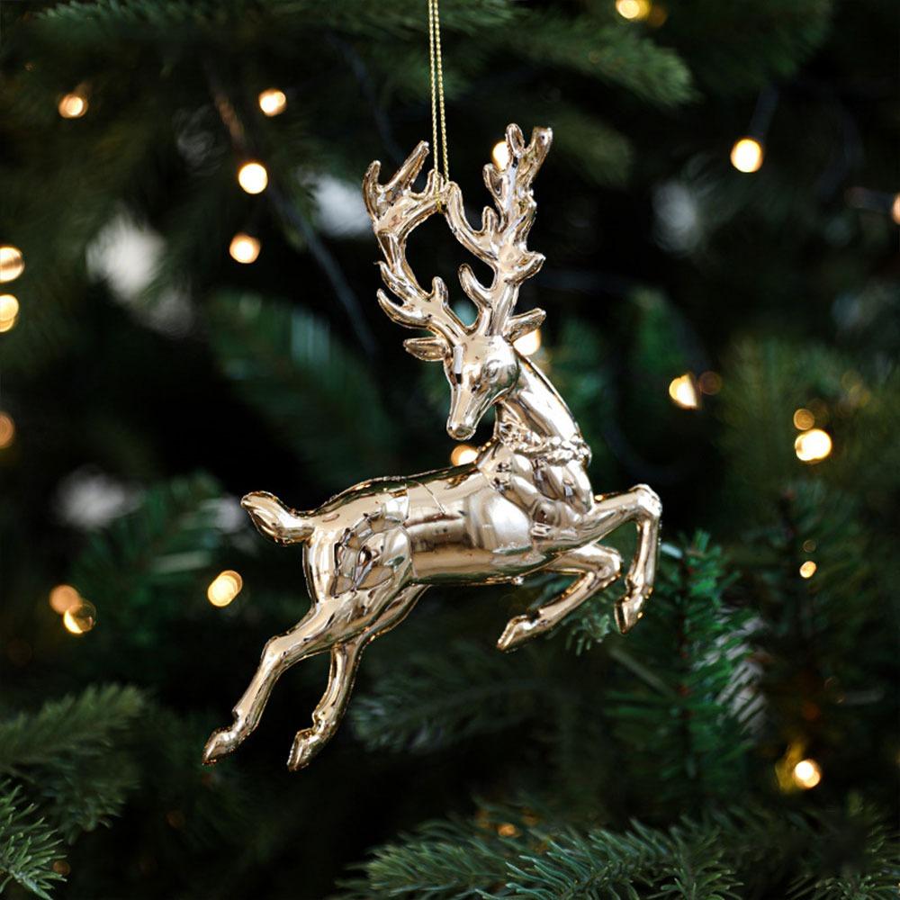 Plastic Xmas Ornament Ball Gold Christmas Tree Ornament Creative Xmas Baubles  Scene Making
