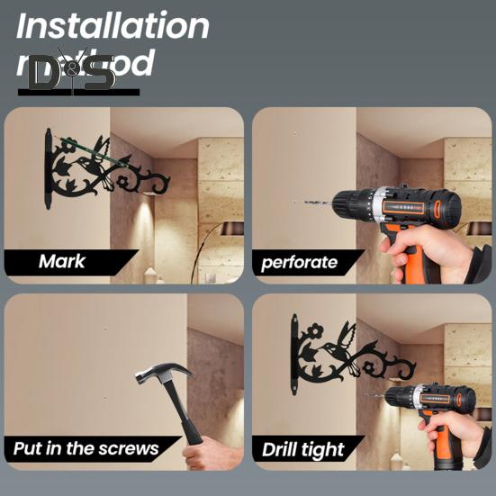 Colgadores de plantas de pared resistentes, ganchos metálicos para exteriores, soportes para linternas, macetas y comederos para pájaros.