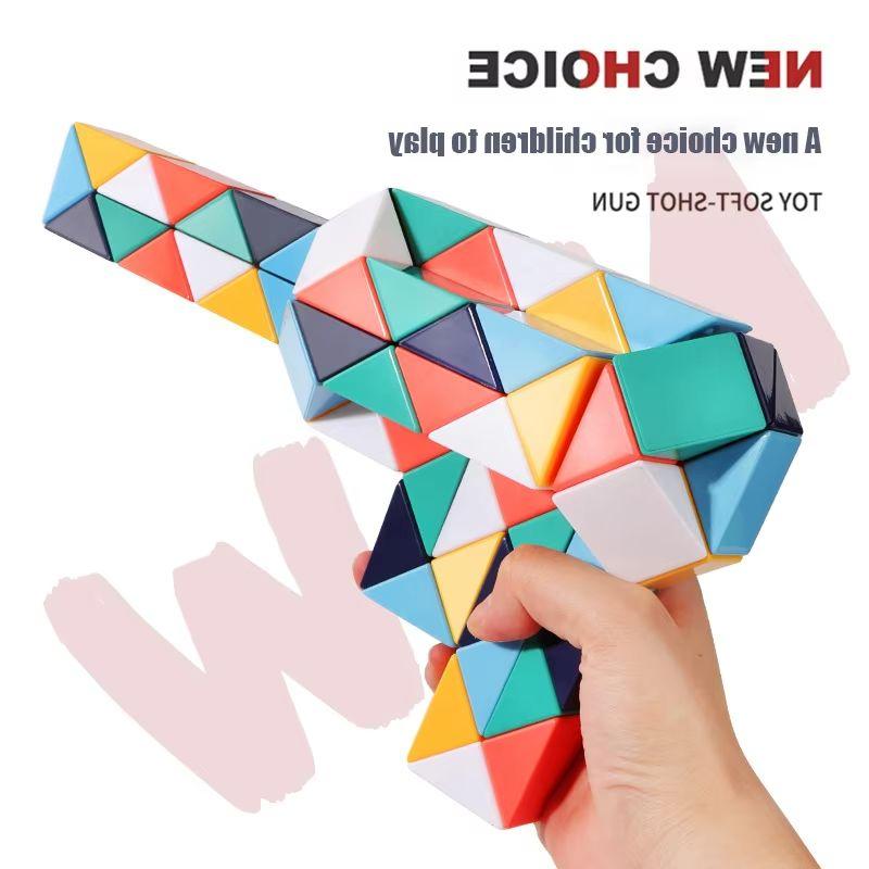 Magic Rule Snake Colored Puzzle Toy - Transformable Multi-color Magic Cube Educational Decompression Fidget Toys for Kids