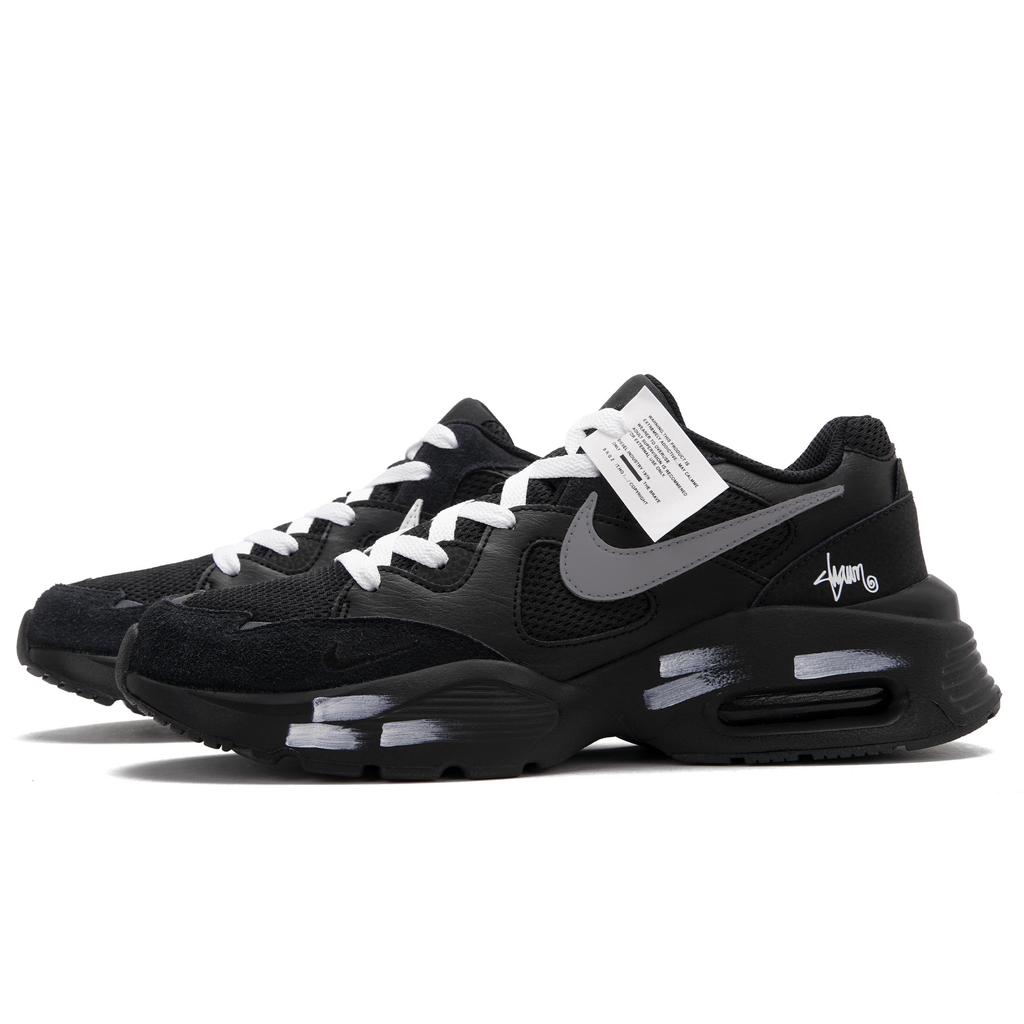 Nike Air Max Fusion Low top Running Shoes Men's Black White Gray CJ1670-001(Team62-AXX)