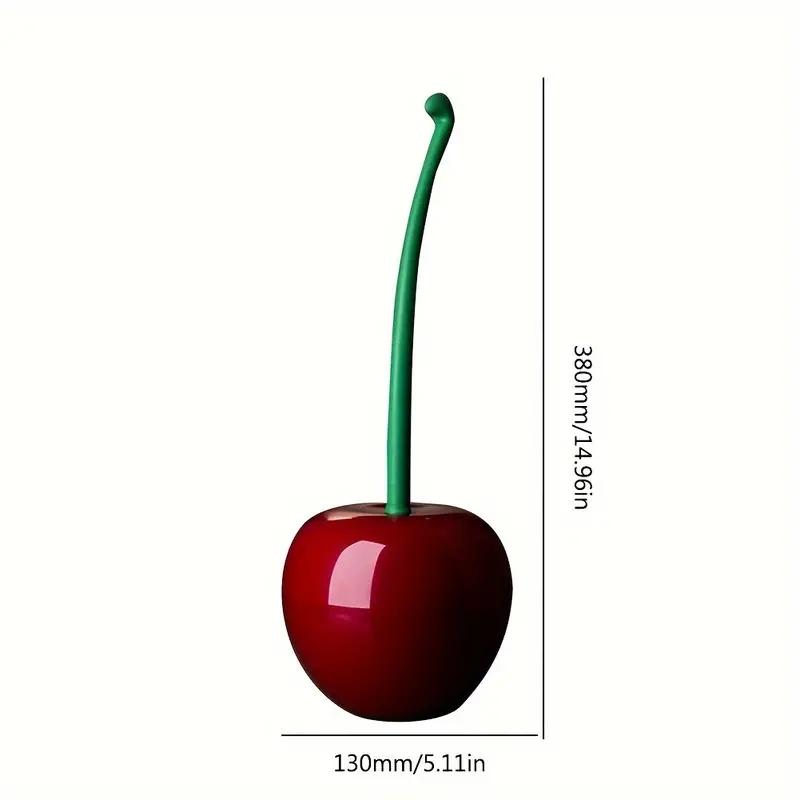 Long-handled soft-bristled household toilet brush, cherry toilet brush, plastic cleaning brush красный