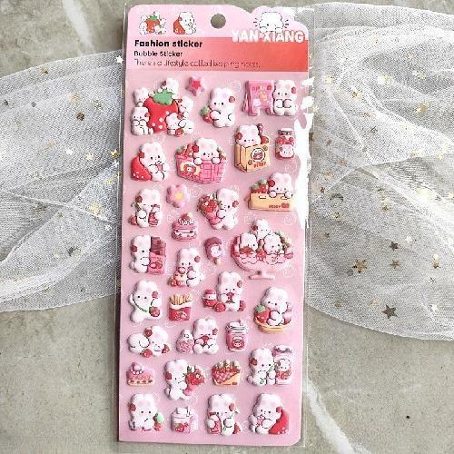 1Pc Cute Cartoon Ghost Family 3D Relief Stickers Fun Jelly Transparent Decoration for Phone Cases Children's DIY Crystal Sticker