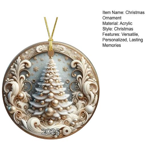 Dream Christmas Tree Ornament Sparkling Acrylic Hanging Decoration with Golden String Festive Keepsake Gift