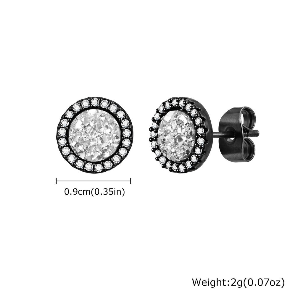 Orecchini a Bottone Piccoli in Zircone di Cristallo di Alta Qualità per Uomo Metallo Placcato Oro Orecchini da Piercing Rotondi Gioielli Moda Punk