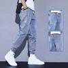 Dames lente en herfst dunne sectie van casual en comfortabele beenbandage negen minuten denim broek werkbroek
