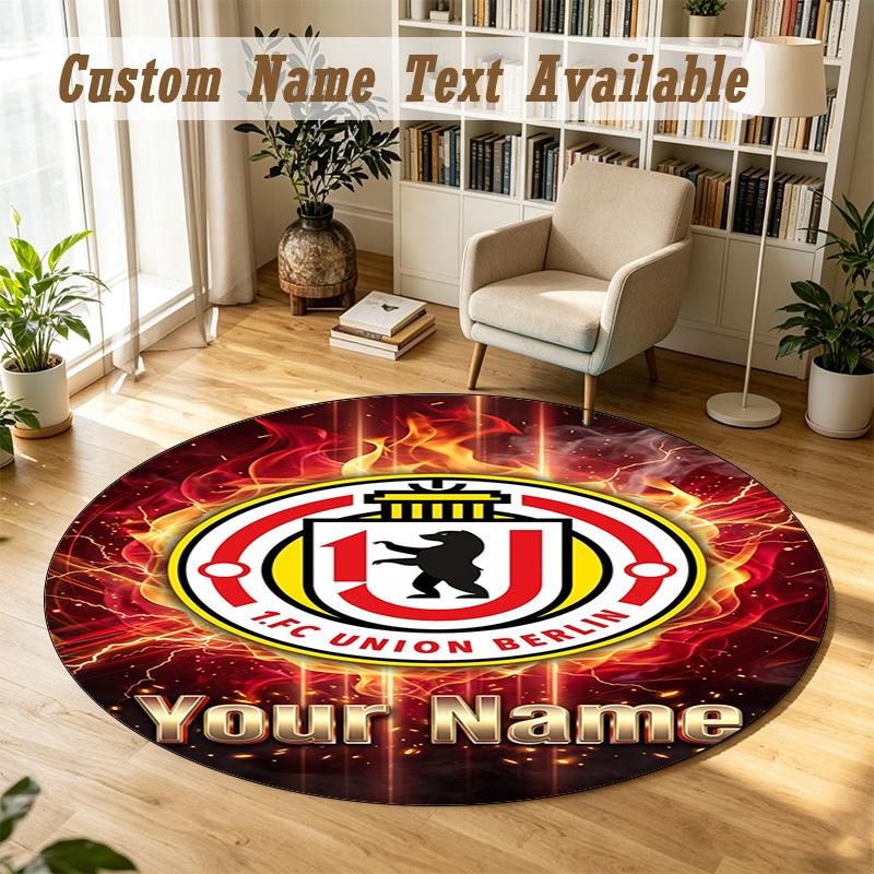 Round Rug Custom NameUnion Berlin FC Pattern Non Slip Carpet Home Floor Decor