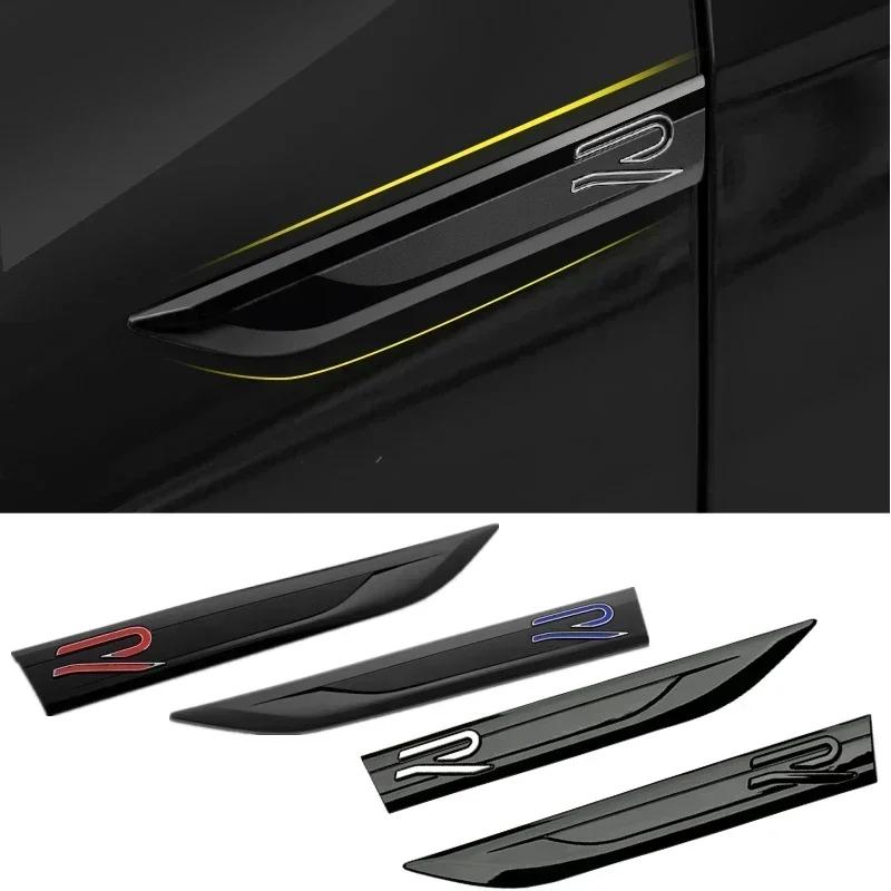 2Pcs for Volkswagen VW R RLINE Polo Golf Jetta Beetle Tiguan Touran Passat T-Roc CC Car Side Fender Strip Sticker Modification