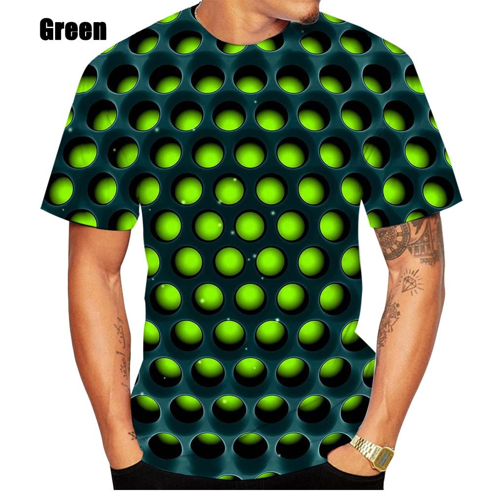 2025 Men's Printed 3D Geometric Pattern Digital Printing Casual Fashion Short Sleeve T-shirt