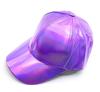 Damen Herren Kunstleder Baseballkappe Glitzer Metallisch Holografisch Regenbogen Reflektierend Hip Hop Verstellbarer Strapback Schirmmütze