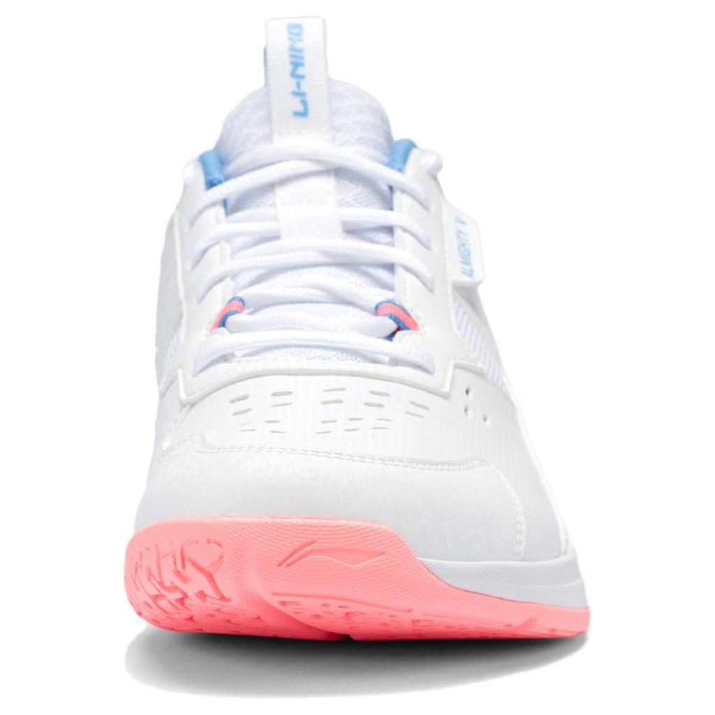 Li Ning Ace Abrasion Resistant Breathable Low top Badminton Shoes Unisex White Pink Blue AYTT001-6