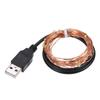 DC5V 0,2W 2 Meter 20 LEDs Kupferdraht Lichterkette USB-betrieben Warmweiß Flexibel Biegsam Verdrehbar Tragbar für Zuhause Party DIY Dekoration