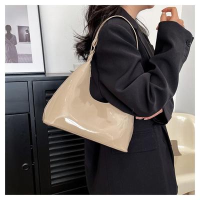 Fashion Handbag Glossy Shoulder Bag Fashion PU Leather Solid Messenger Bag Purse Women Purse PU Leather Handbag