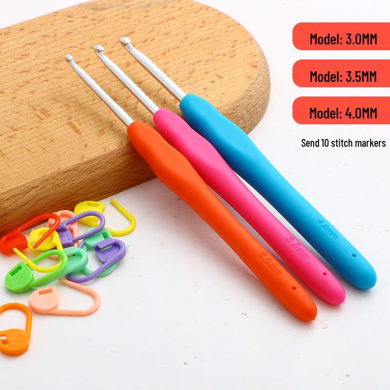 Beginner Soft-Grip Crochet Hook Set for DIY Knitting and Micro-Hooking