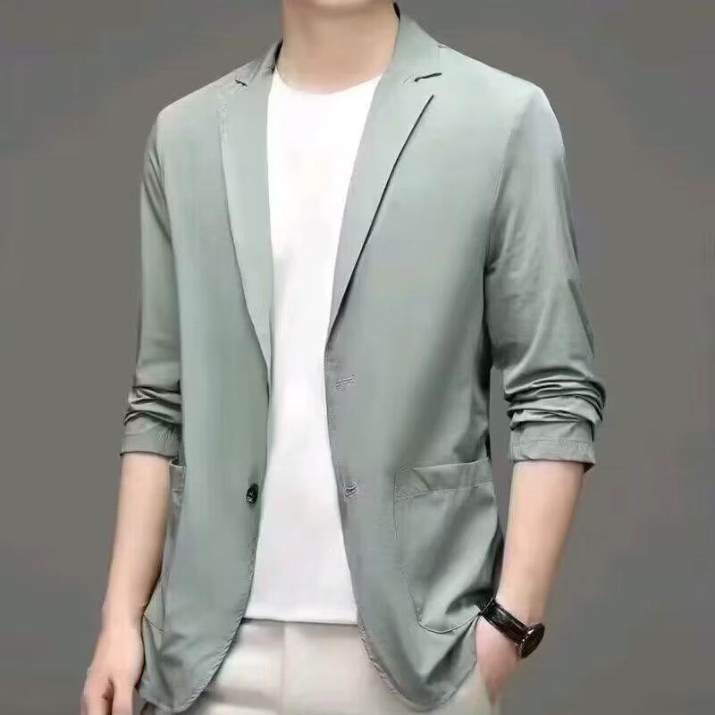 Giacca Estiva Leggera da Uomo - Blazer Casual Traspirante Ultra-Sottile ad Alta Elasticità in Seta di Ghiaccio Protezione Solare