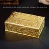 Zinc Alloy Trinket Storage Box Gold Treasure Chest Case Jewelry Boxes Keepsake Box  For Ladies