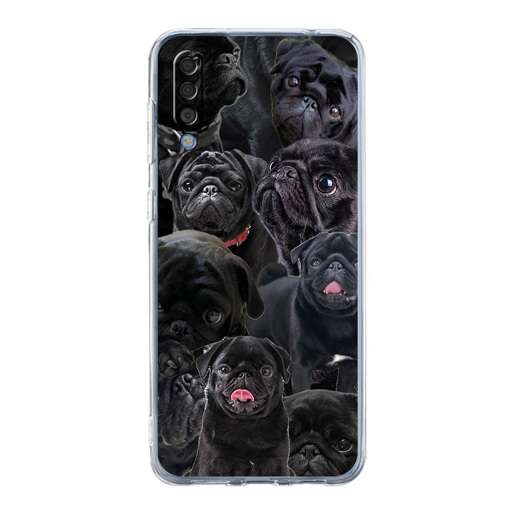 Phone Case For Samsung A56 A36 A26 A16 A14 A12 A22 A32 5G A34 A42 A52 A54 A50 A70 A40 A20S A04S A06 Cover Animal Pug close up