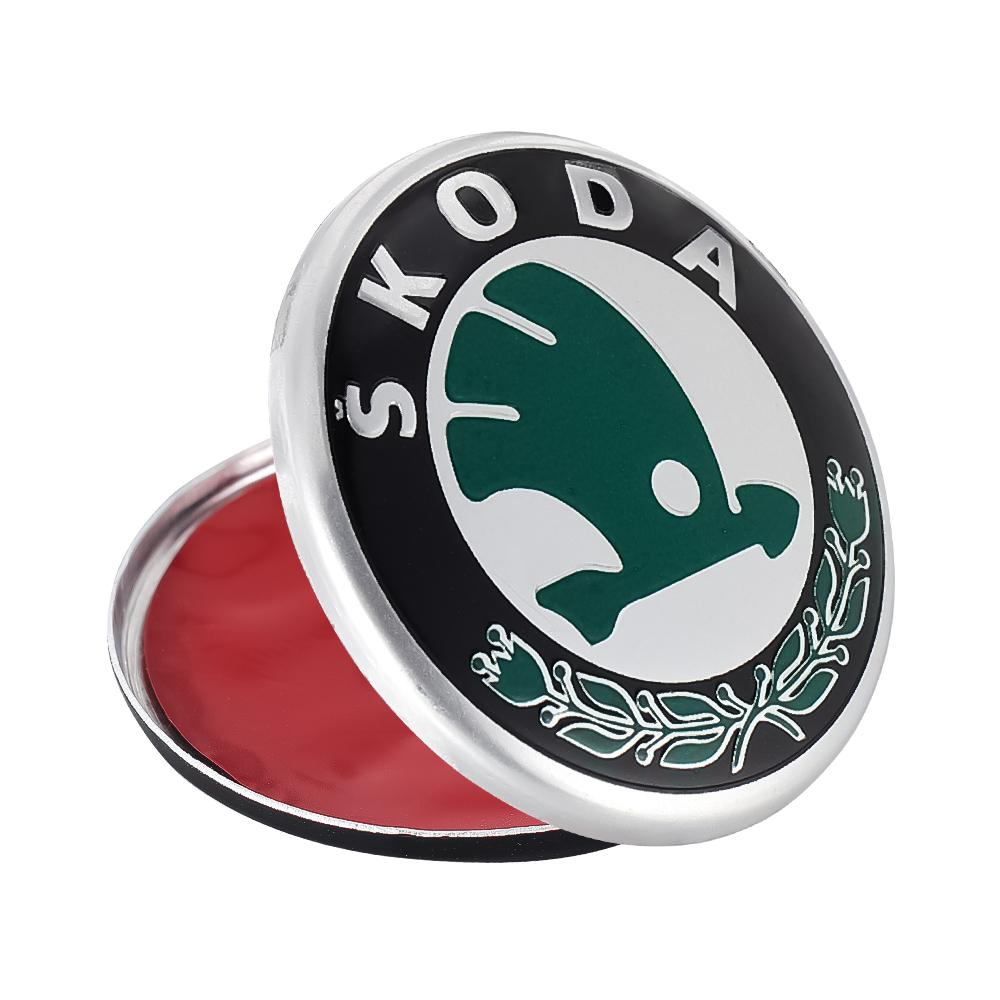 43/44mm For Skoda VRS Octavia Fabia Kamiq Rapid VII Car Steering Wheel Center Cover Sticker Decal Decor Accessories Auto Styling