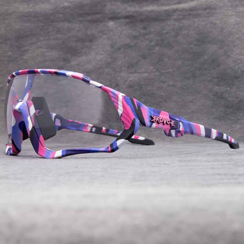 Color-changing cycling glasses with myopia running sports bicycle driving windproof eye protection