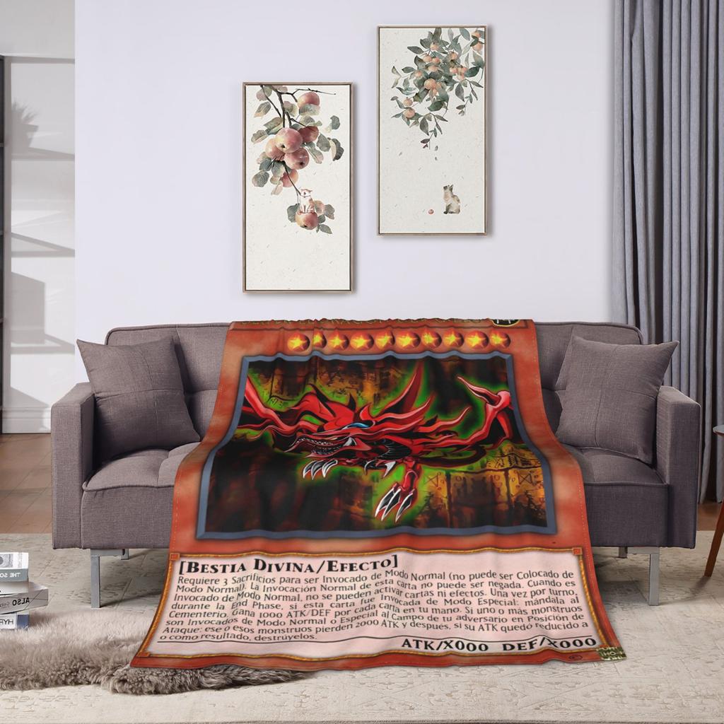 Anime Yu Gi Oh Card Blankets Flannel All Season Multi-function Super Warm Throw Blanket for Bedding Office Quilt