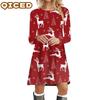 Fashion Autumn Winter Long Sleeve O-Neck Casual Dresses