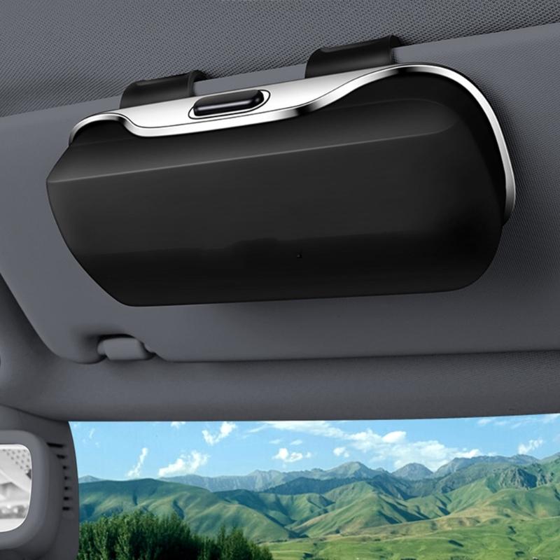 Hartschalen-Auto-Visier-Sonnenbrillenhalter Klemme am Auto-Aufbewahrungs-Organizer Universell passend ABS-Brillenetui für den täglichen Gebrauch