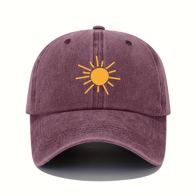 Gouden Zonneprint Baseballpet Retro Lichtgewicht Gewassen Pet Verstelbaar Voor Zowel Mannen Als Vrouwen Adjustable gray
