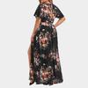 2026 Trendy Summer Women's Dress European American Style Large Size Printed Hem Split Fashion