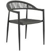 Hagestol - HOME ESPRIT - Svart - Aluminium - Rattan - 60 x 56 x 78 cm