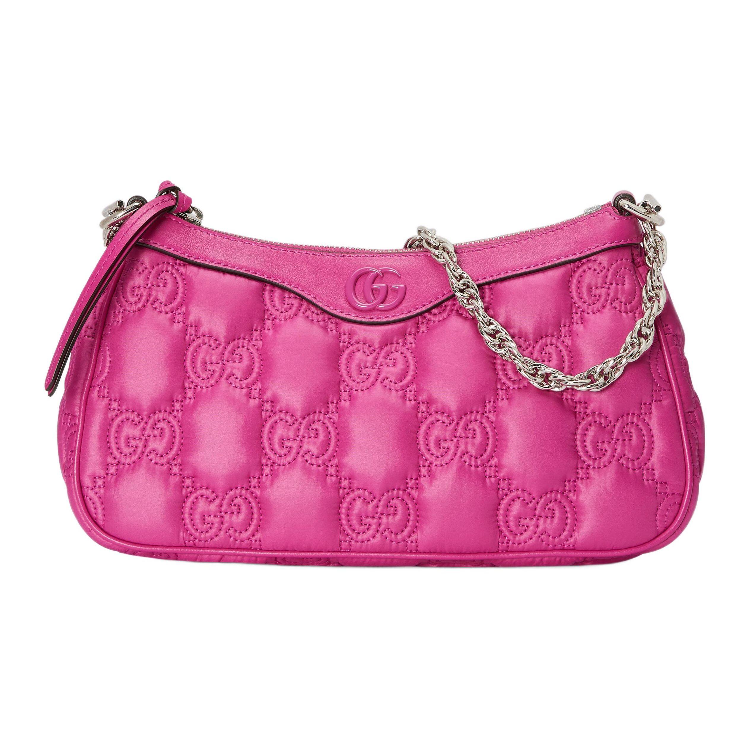 

Gucci GG Quilted Leather Mini Shoulder Bag Pink Silver Hardware Chain Crossbody Bag for Women Daily Commute Party Shopping 735049-FABLA-5422 Basic Set (Bag+Dust Bag)