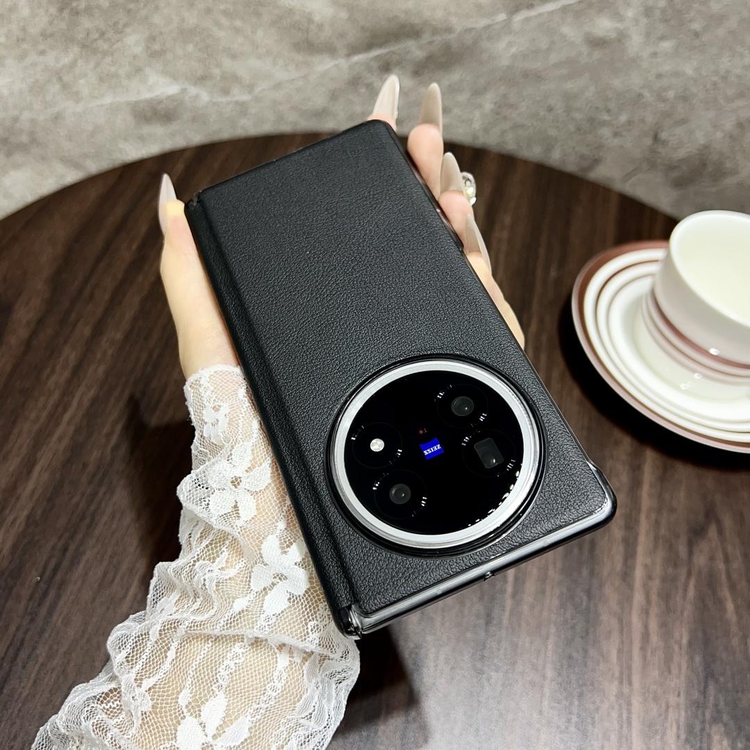

Модный Роскошный Кожаный Чехол для Телефона для Vivo X Fold 5 Однотонный Полная Защита Защитный Чехол Ударопрочный Пылезащитный Задняя Крышка vivo X Fold5