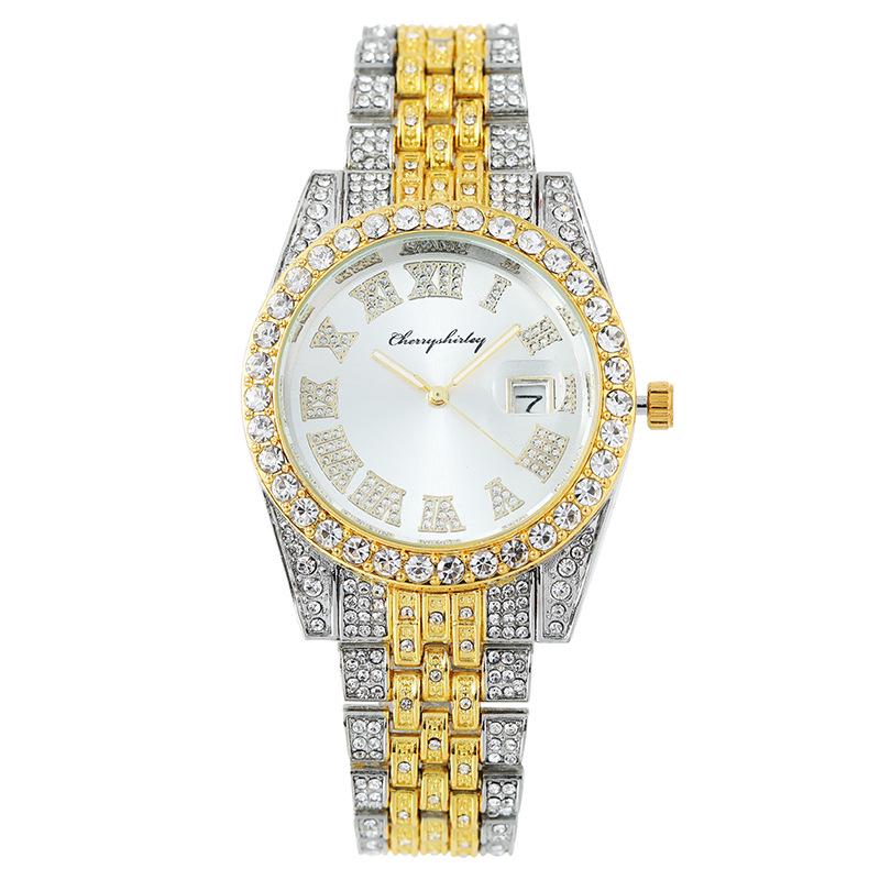 Roman Numeral Diamond Women's Quartz Watch - Fashionable New Design
