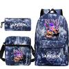Animation Cartoon Grund- und Sekundarschüler Schultasche Kinderrucksack Freizeit Federmäppchen Umhängetasche Dreiteiliges Set